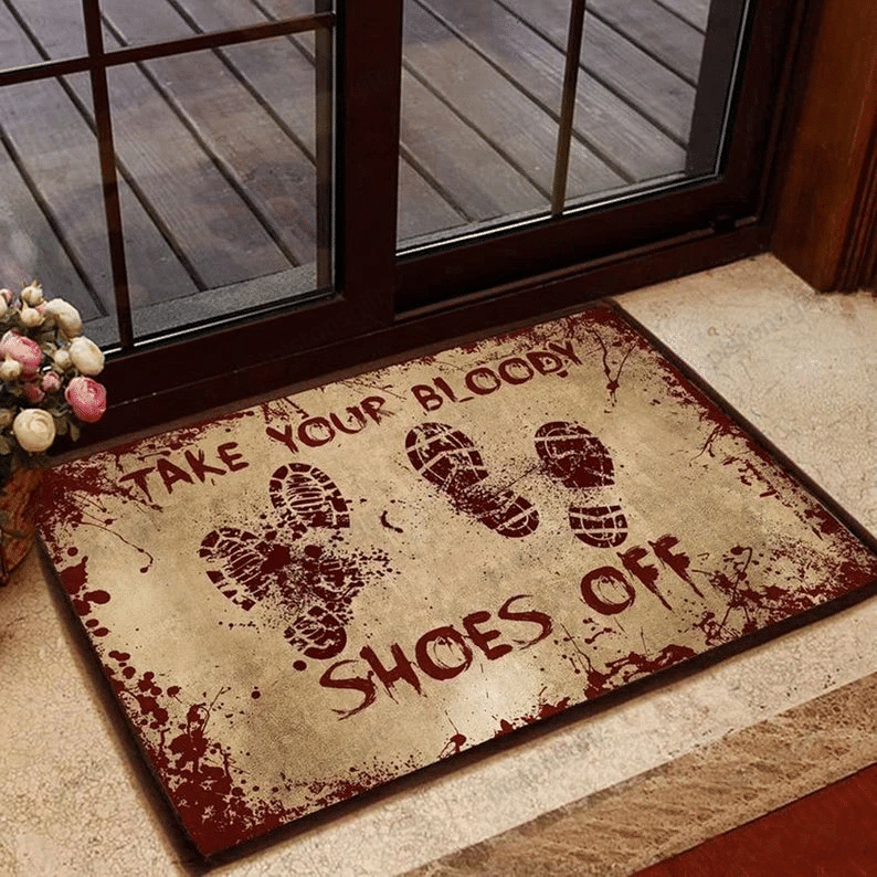 Take Your Bloody Shoes Off Easy Clean Welcome Doormat | Felt And Rubber | Do2499