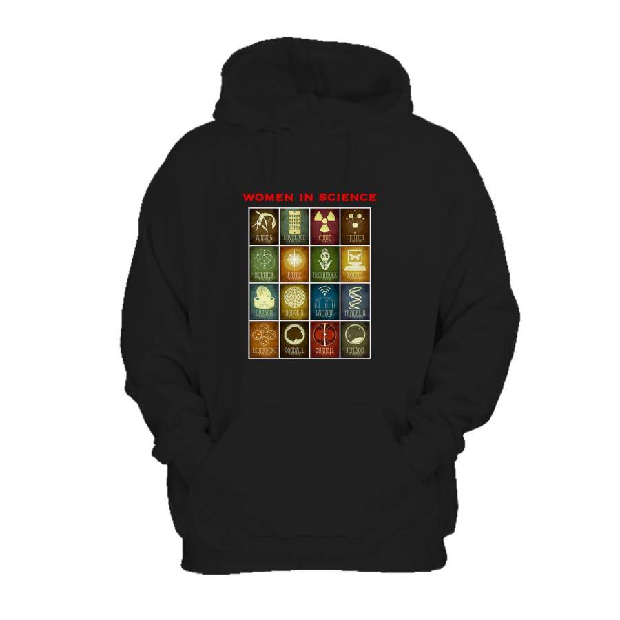 Women In Science Mosaic Female Stem Rock Stars Inspirational Artwork Historical Illustration Hoodie