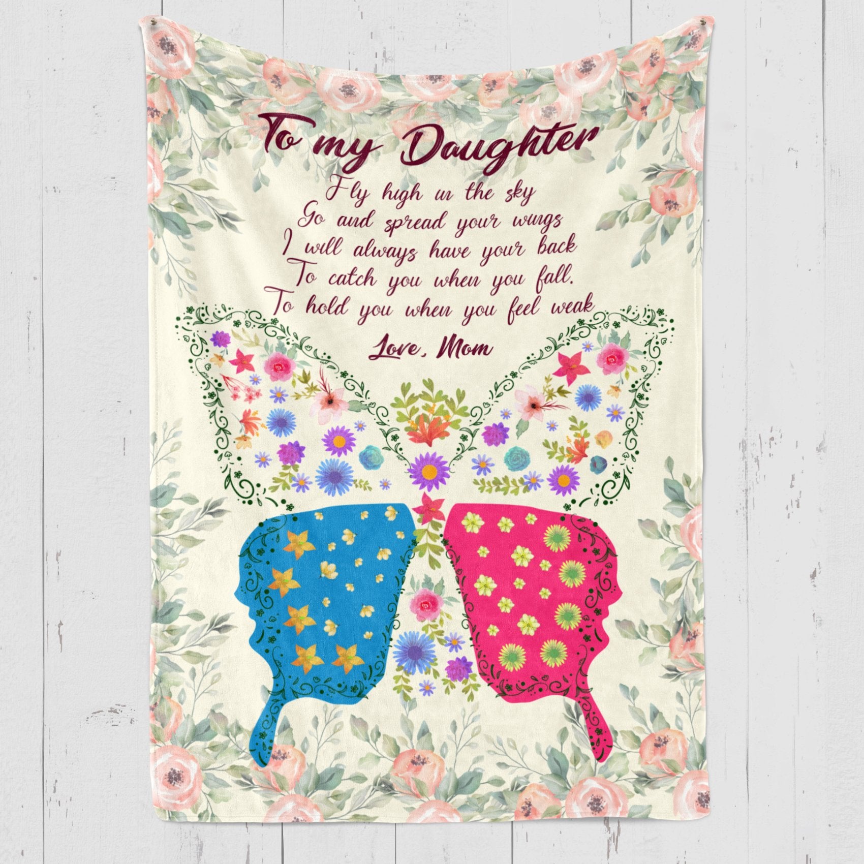 To My Daughter Blanket, Fly High In The Sky, Gift For Daughter From Mom Birthday Gift Home Decor Bedding Couch Sofa Soft And Comfy Cozy