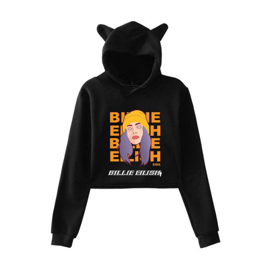 Billie Eilish Hoodie Bunny Ear Hoodie for Girl Music Party Costume Ideal Gift