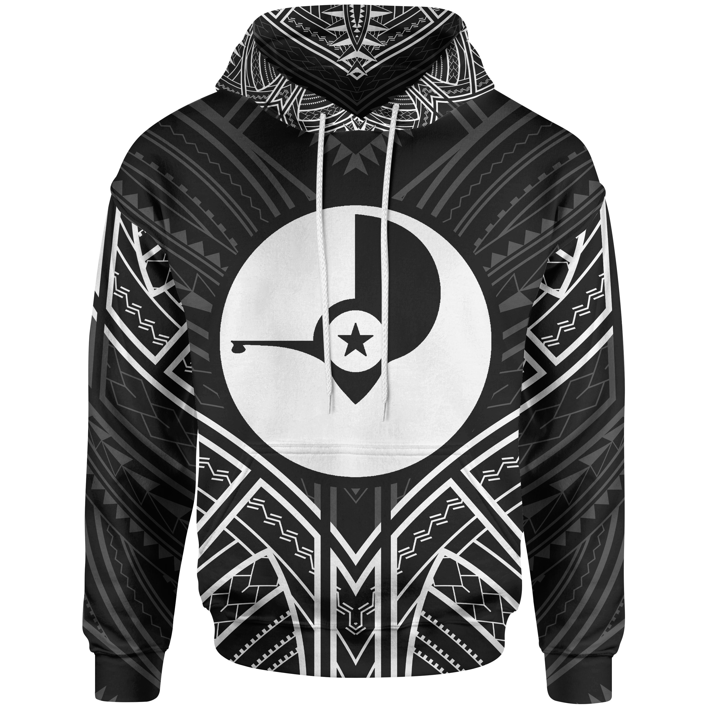 Yap State Hoodie – Yap State Seal Black Tribal Patterns – Pacific Print Hoodie