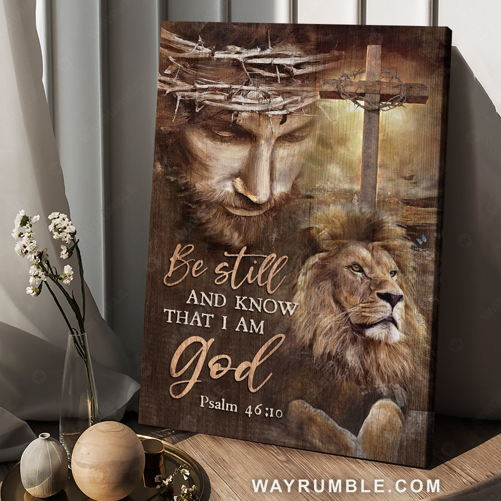 The Face Of Jesus, Lion Drawing, Cross, Be Still And Know That I Am God – Jesus Portrait Canvas Prints, Christian Wall Art