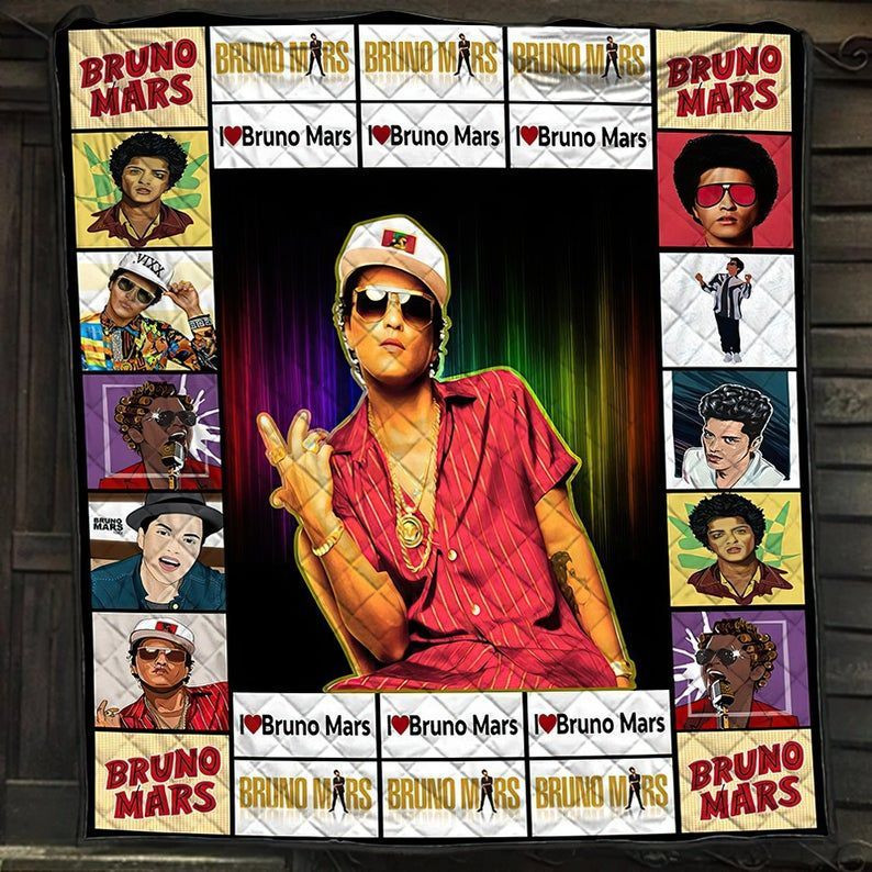 Bruno Mars Singer I Love Bruno Mars Gift For Fan Quilt Blanket