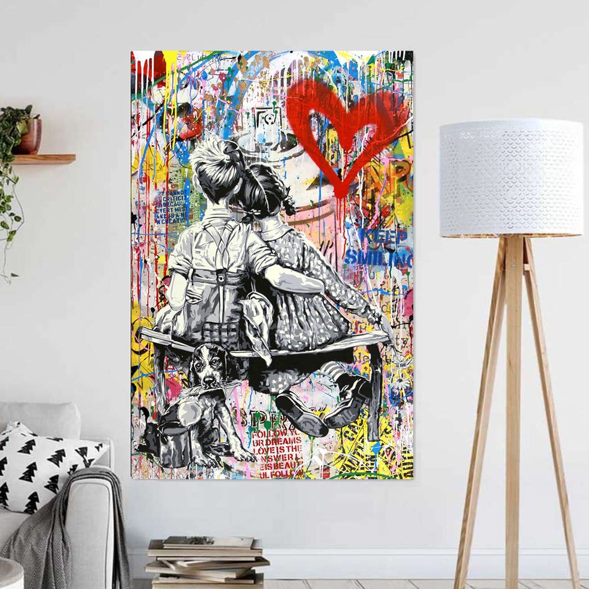 Banksy Custom Canvas Prints Couple Love Is The Answer Wall Art Home Decor