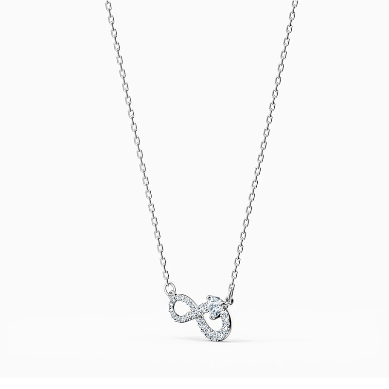 2021 Fashion New SWAINFINITY Necklace Platinum Symbol Love Crysta Elegant Romantic Jewelry Best Gift for Girlfriend alx