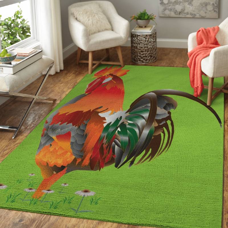 Vector Illustration Cock – Animals Area Rug Carpet