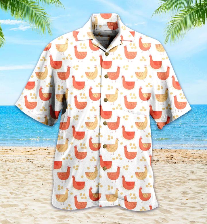 Seamless Pattern Cute Chicken Mother Nw Hawaiian Shirt 3D