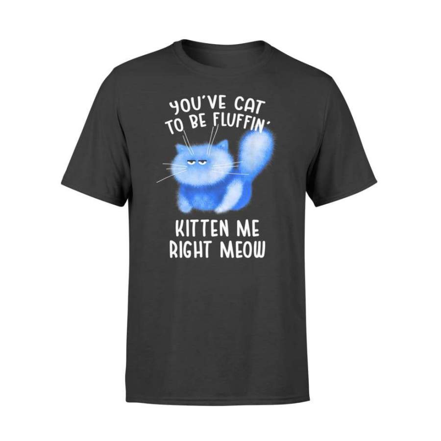 You’ve Cat To Be Fluffin’ Kitten Me Right Meow  Cat Pun – Standard T-shirt