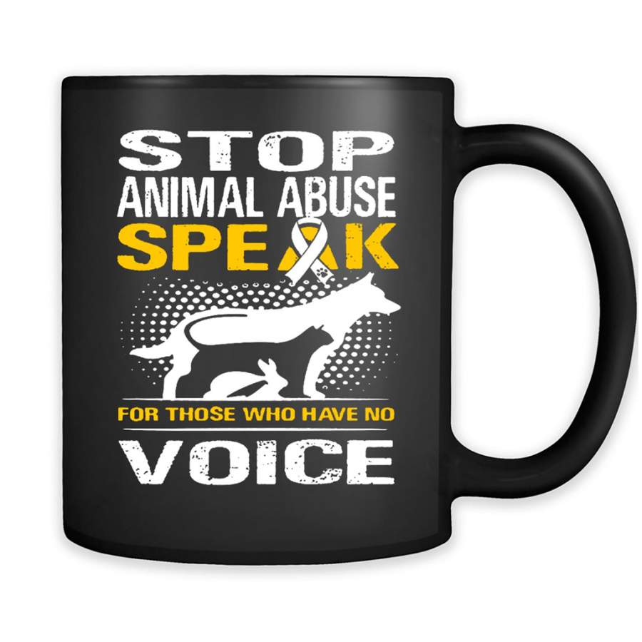 Stop Animal Abuse Speak For Those Who Have No Voice – Full-Wrap Coffee Black Mug