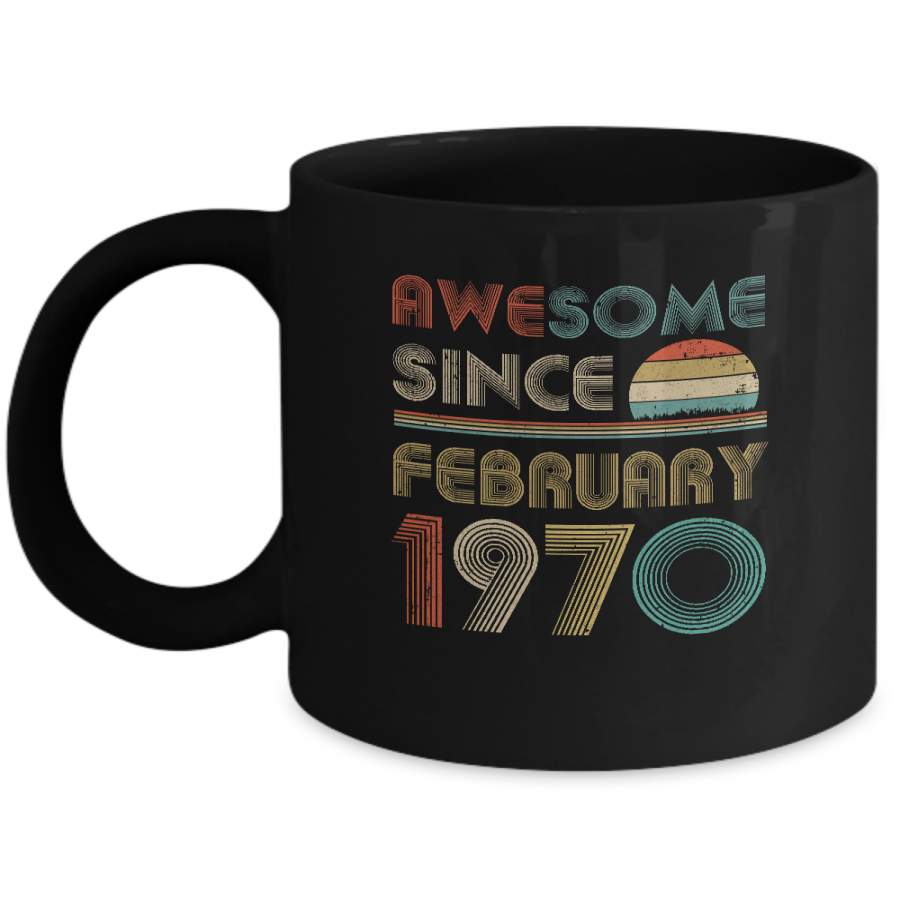 Awesome Since February 1970 Vintage 50th Birthday Gifts Mug