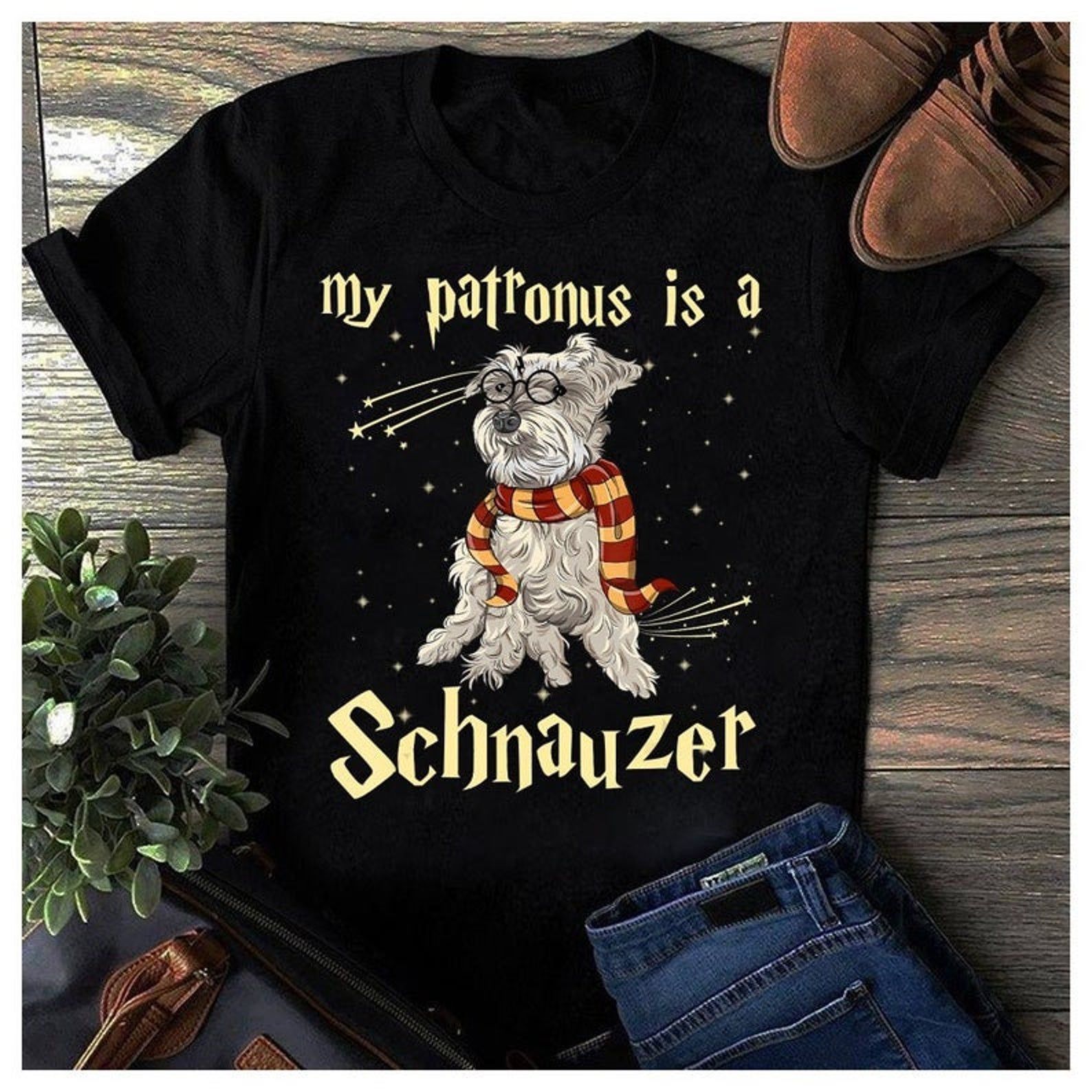 Christmas Gift My Patronus Is A Schnauzer Dog Lover Unisex Trending S Tank Top Tee T Shirt