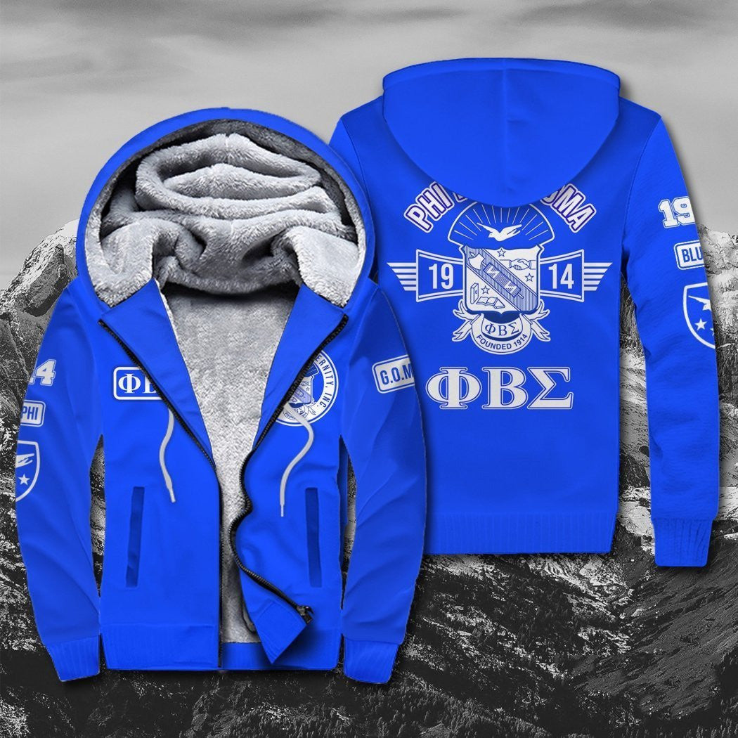 Fraternity Hoodie – Blue Phi Dove Phi Beta Sigma Sherpa Hoodie