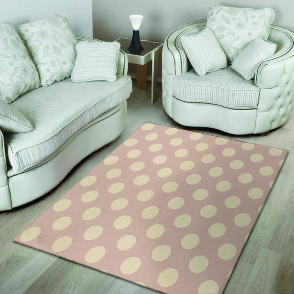 Tan Polka Dot Area Rug