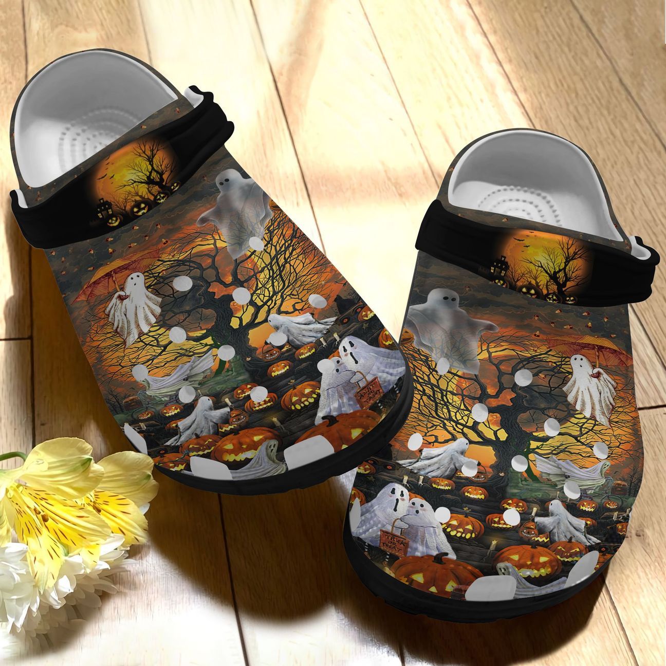 Halloween Personalized Clog, Custom Name, Text, Color, Number Fashion Style For Women, Men, Kid, Print 3D Night Before Halloween