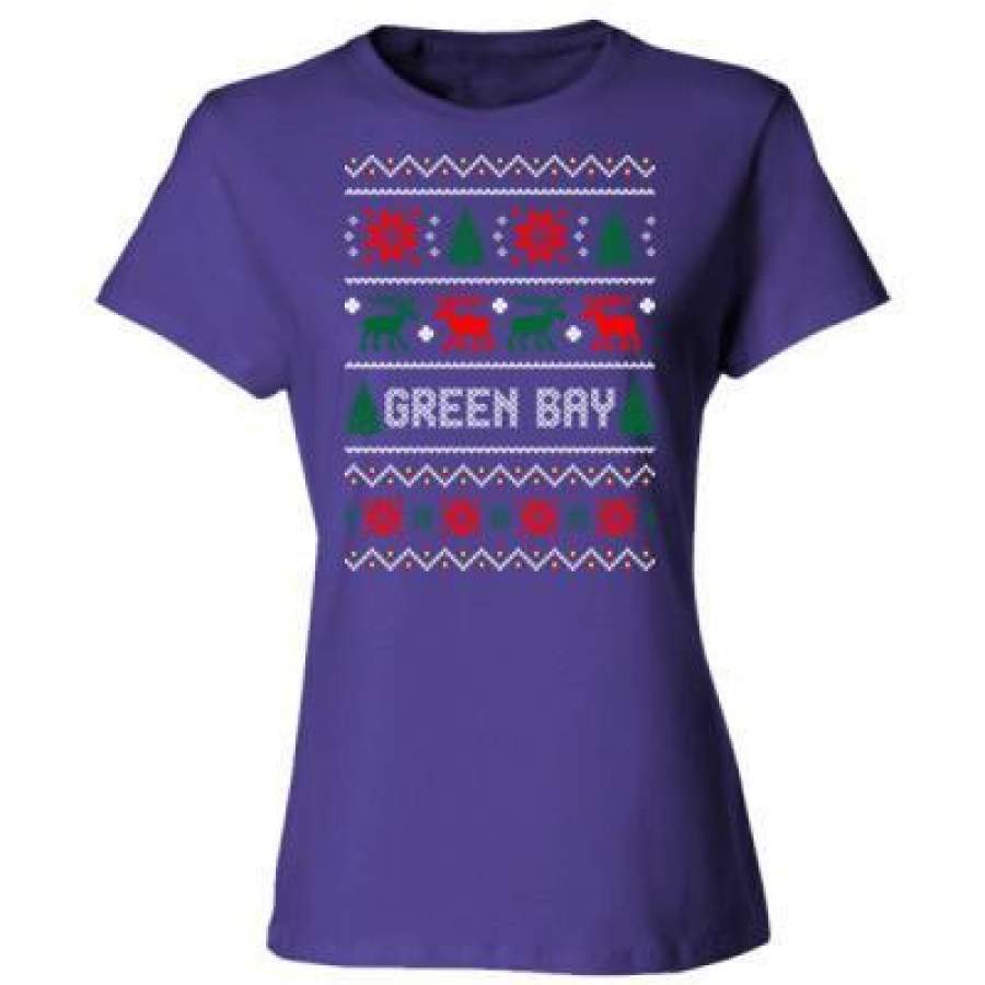 AGR Green Bay Ugly Christmas Sweater Xmas – Ladies’ Cotton T-Shirt