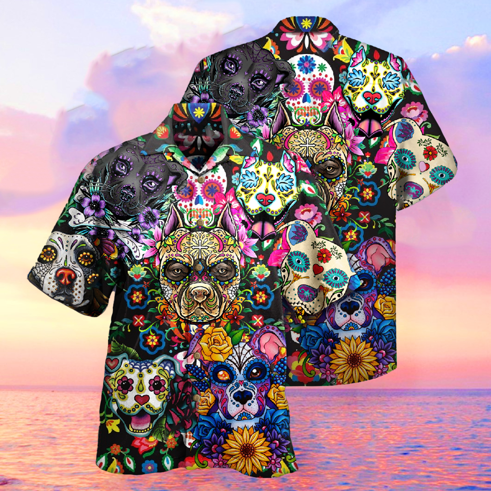 Gift For Dog Lover Dia De Muertos Dogs Hawaii Shirt Unisex Adult Ha71351