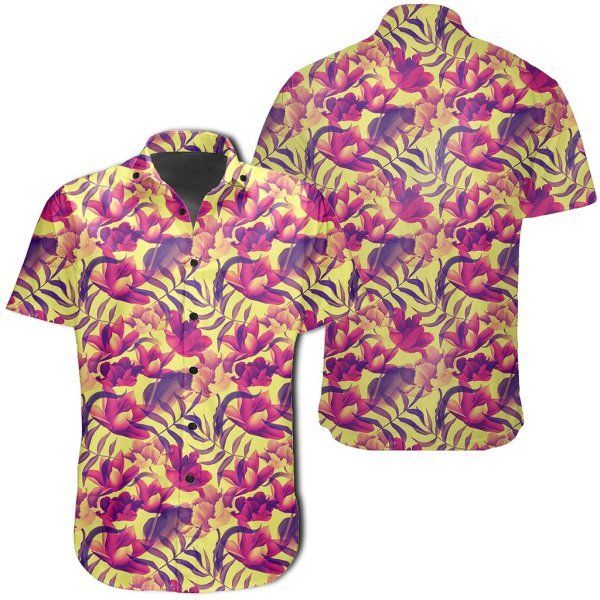 Hawaii Shirt Seamless Tropical Flower Plant Pattern Ha95777