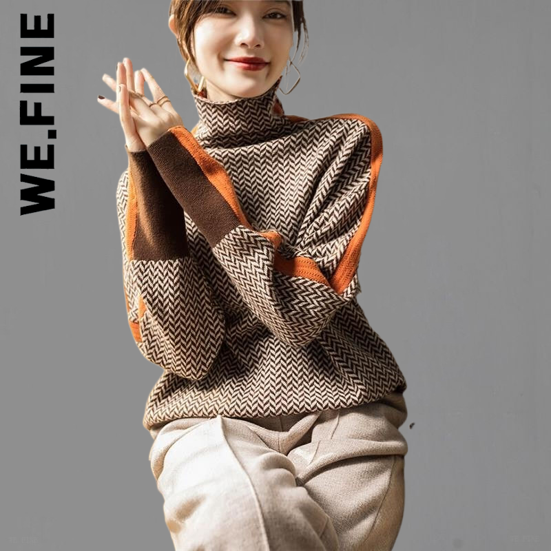 We.Fine New Knitted Women Sweater Turtleneck Sexy Top Women Basic Slim Sweaters Ladies Sweet Vintage Women’s Clothing Female alx