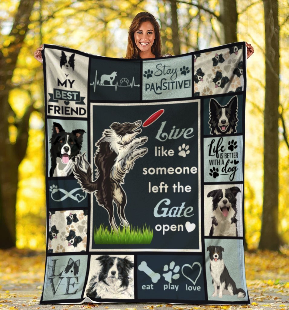 Border Collie Dog, Gift For Dog Lover Fleece Blanket