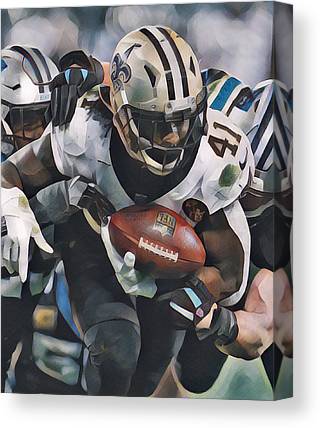 Alvin Kamara New Orleans Saints Abstract Art 4 Joe Hamilton Canvas Print