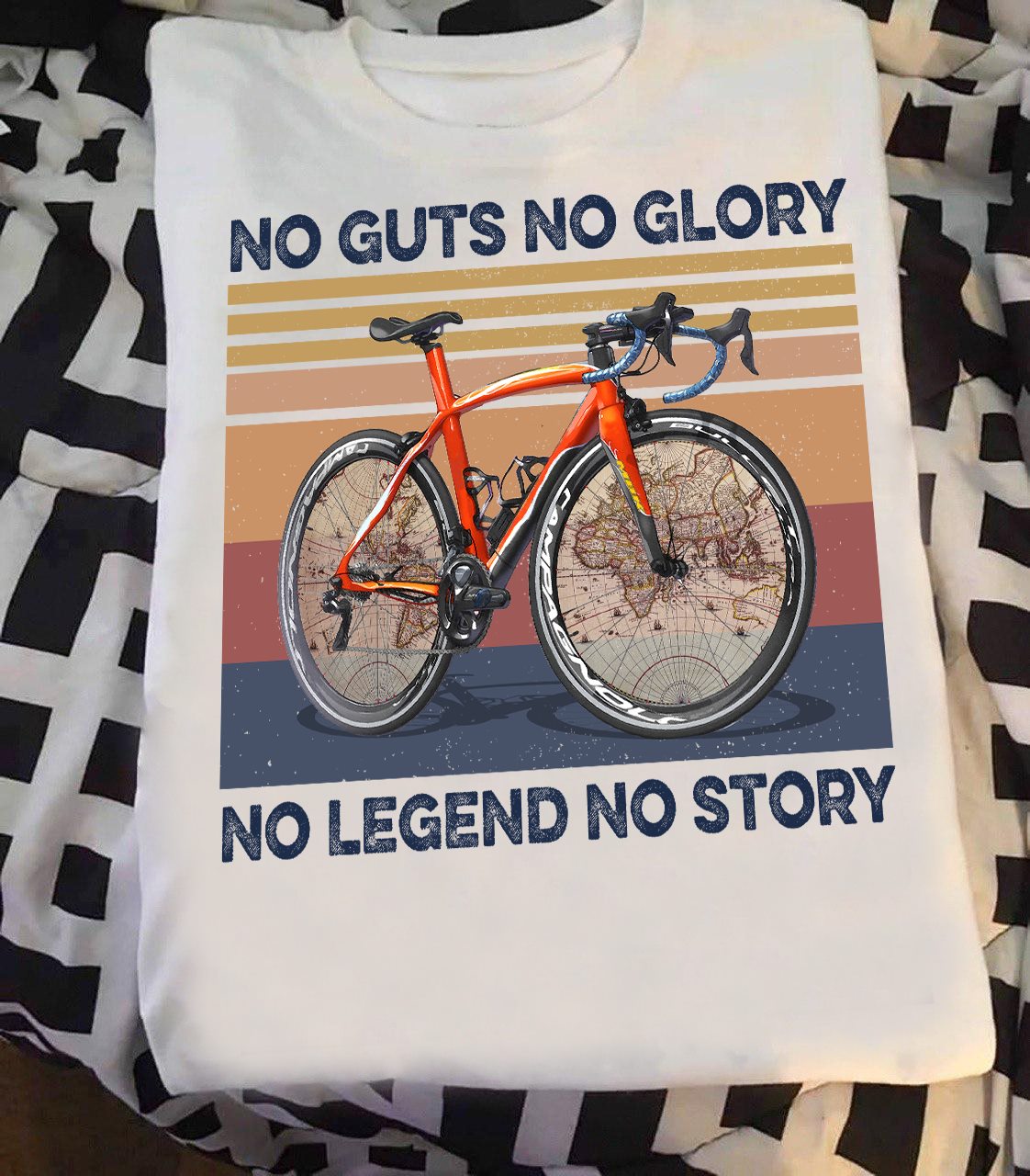 Map Bicycle No Guts No Glory No Legend No Story Standard Men T-shirt