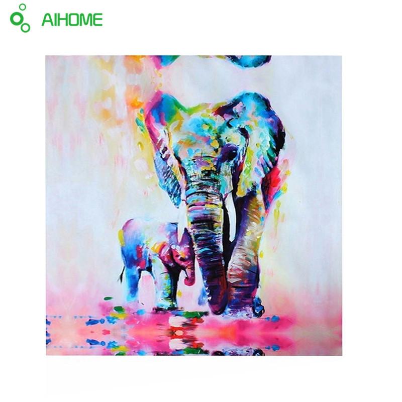 Elephant With Baby Canvas Wall Art Unframed