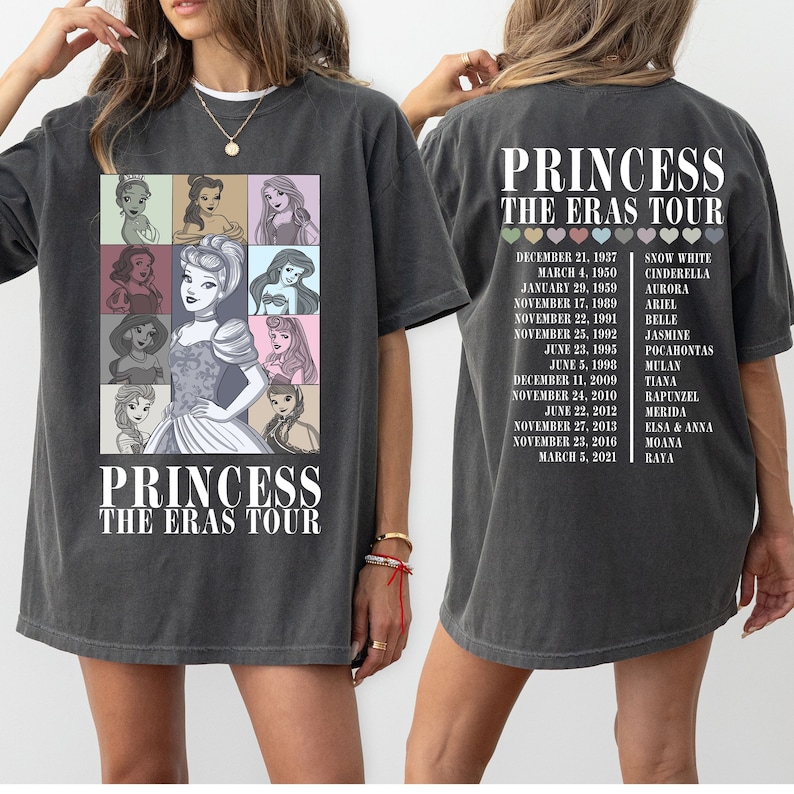 Comfort Colors® Princess The Eras Tour Shirt, Princess Tour Shirt, Vintage Disney Shirt, Disney Princess Shirt, Princess Eras Tour Shirt