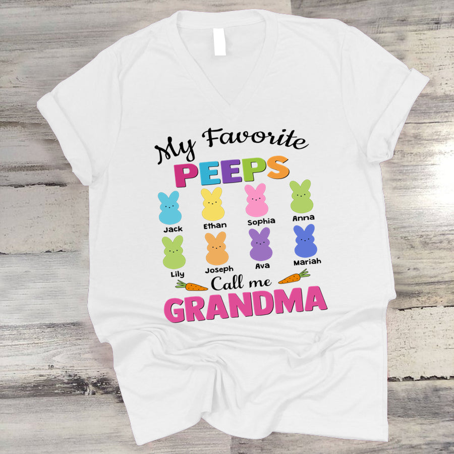 My Favorite Peeps Call Me Grandma Easter Bunny Shirt