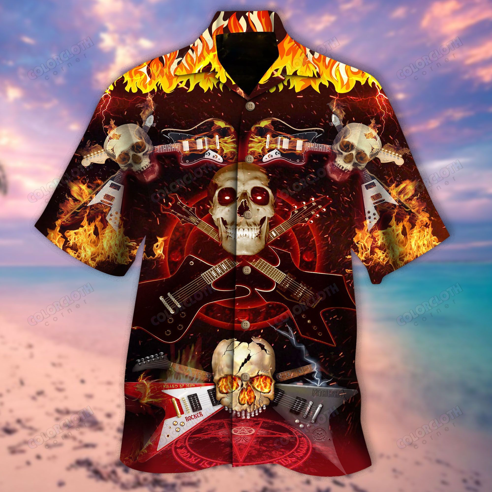 Skull Rock N Roll Hawaii Shirt For Men Women Ha49456