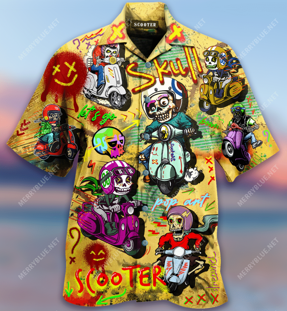 Check Out This Awesome Skull Scooters Hawaii Shirt Ha48813