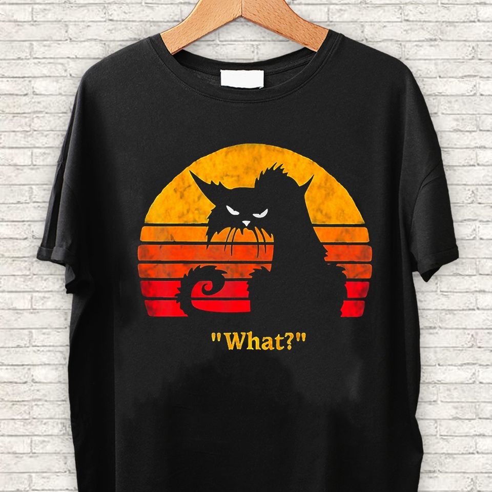 Vintage Angry Black Cat What Gift Standard/Premium T-Shirt