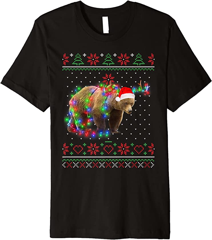 Bear Animal Ugly Sweater Christmas Puppy Animal Lover Premium T-Shirt