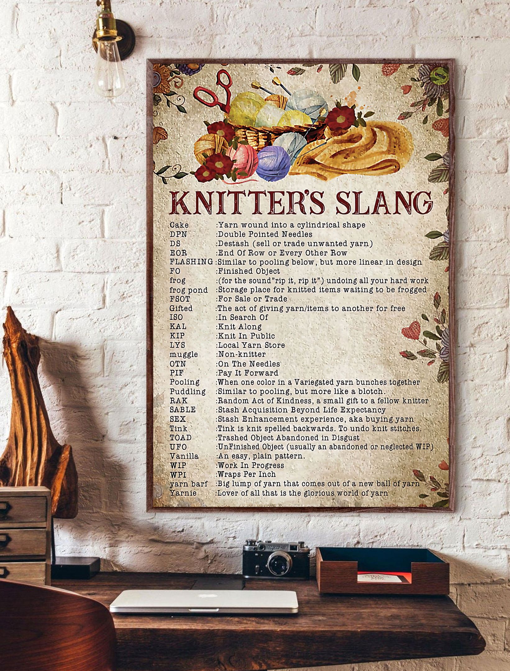 Knitter’s Slang Vertical Poster Poster Art Design