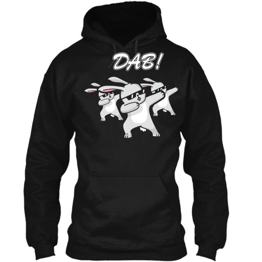 Dabbing Hip Hop Bunny Easter Shirt Dab Rabbit Dance Gift Pullover Hoodie 8 oz