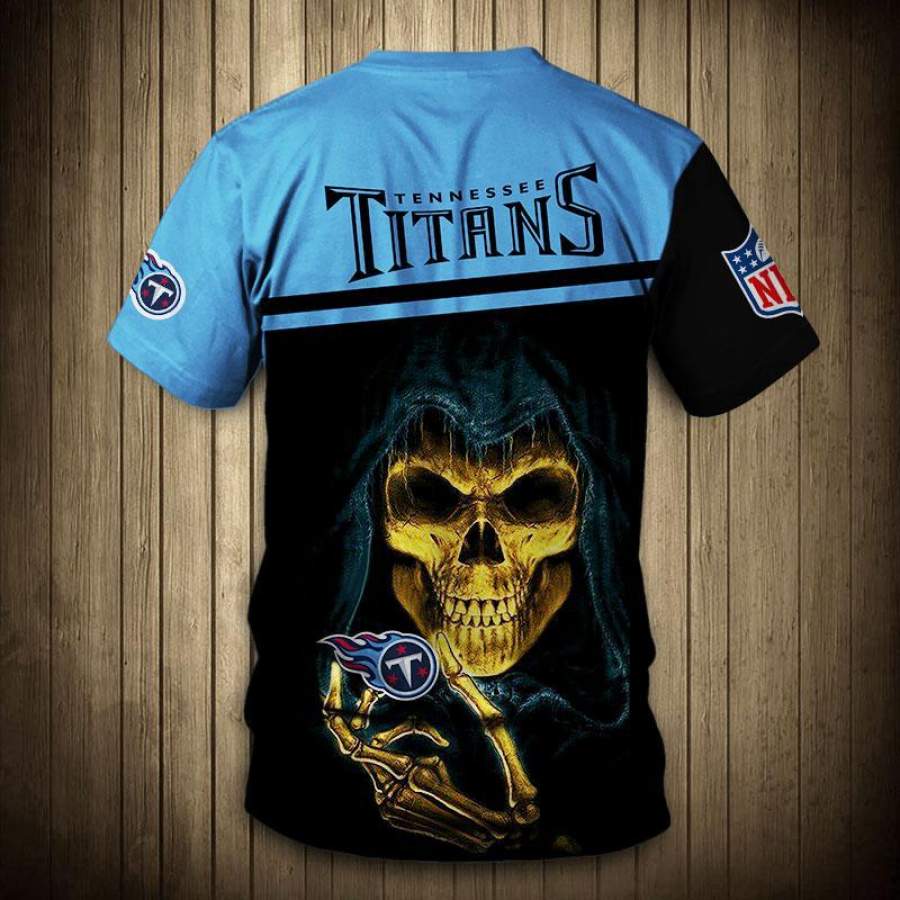 Tennessee Titans Tee T-Shirt 3D All Over Prints 3D Hand Skull Short Sleeve