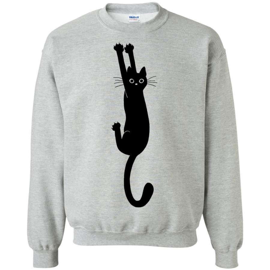 AGR Black Cat Holding OnBlack Cat Holding On Crewneck Pullover Sweatshirt