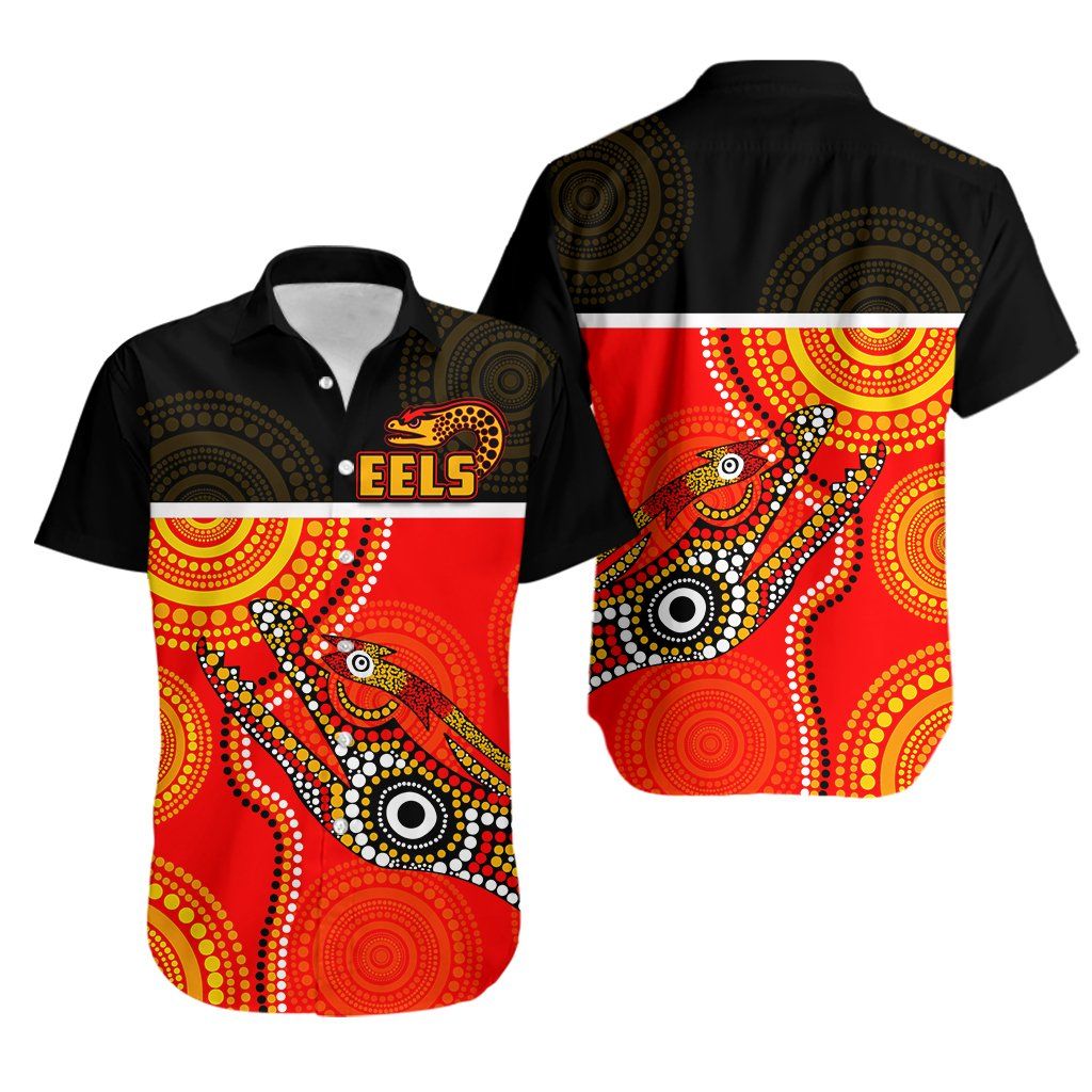 Parramatta Rugby Hawaii Shirt Eels Aboriginal Black Ha111408