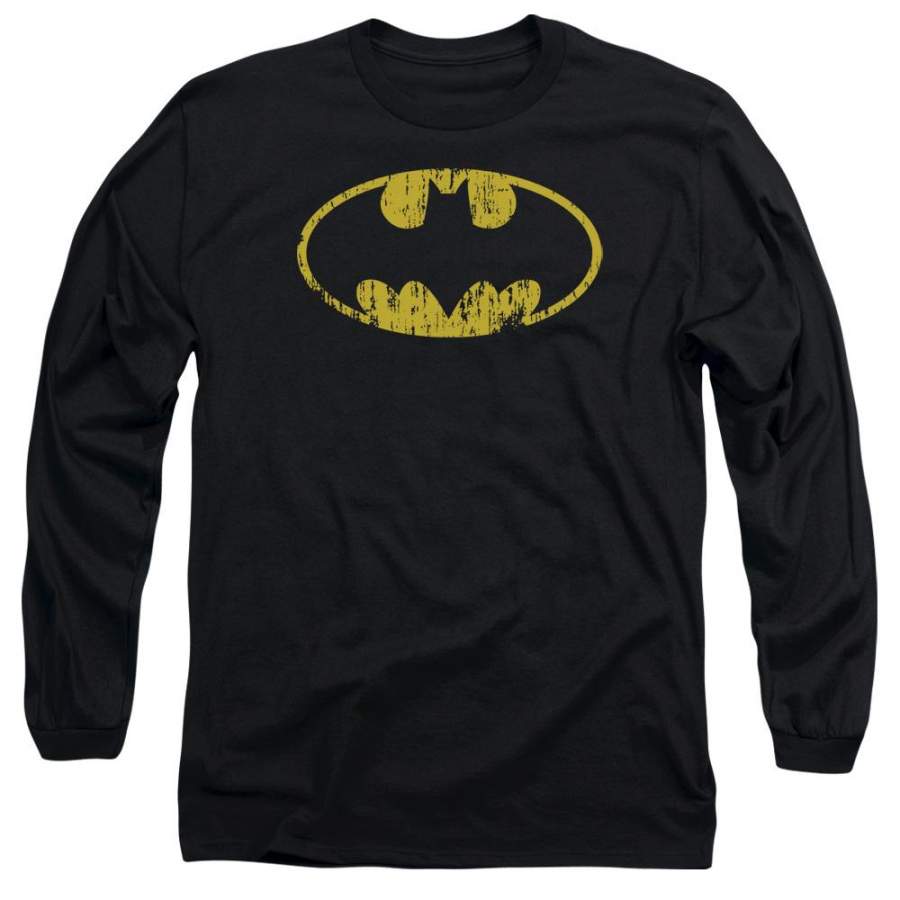 Batman – Classic Logo Distressed Long Sleeve Adult 18/1