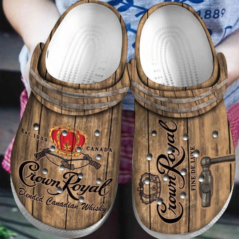 Crowm Royal Blended Canadian Whisky Rubber clog Shoes Comfy Footwear 2