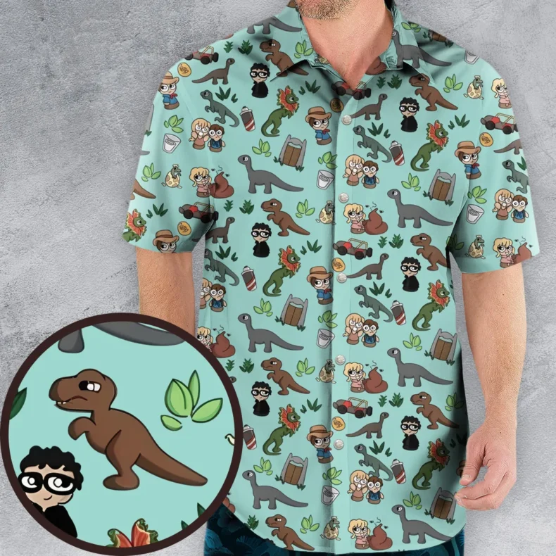 Jurassic Bit Jurassic Park Hawaiian Shirt