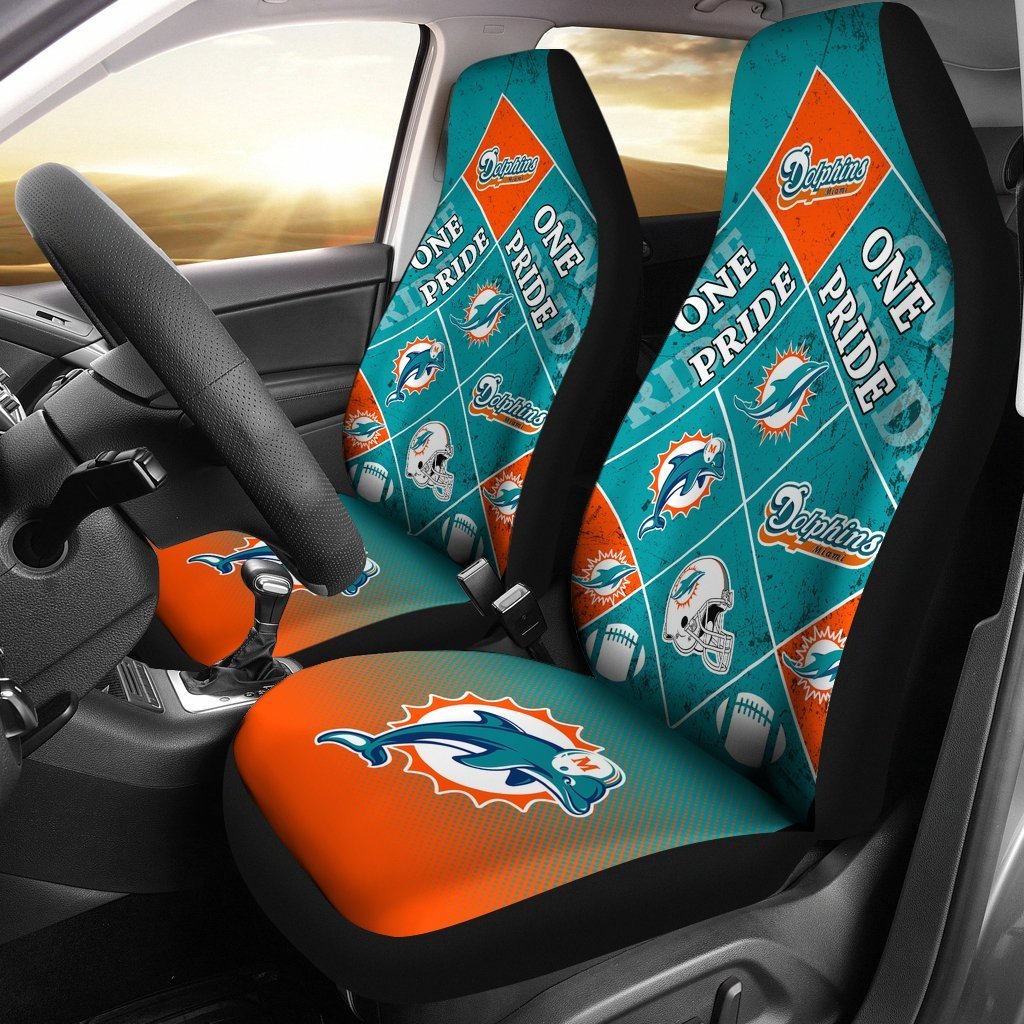 Pride Flag of Pro Miami Dolphins Car Seat Covers