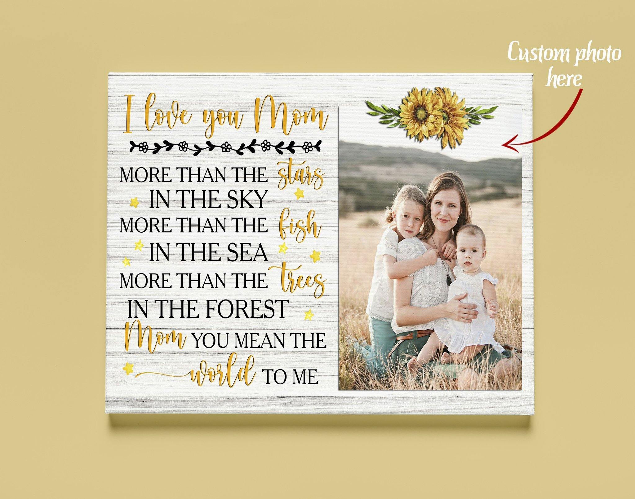 [Personalized Name] I Love You Mom, You Mean The World To Me Gift For Mother’S Day Gift For Family Home Decor Wall Art Canvas Memorial Home Decor