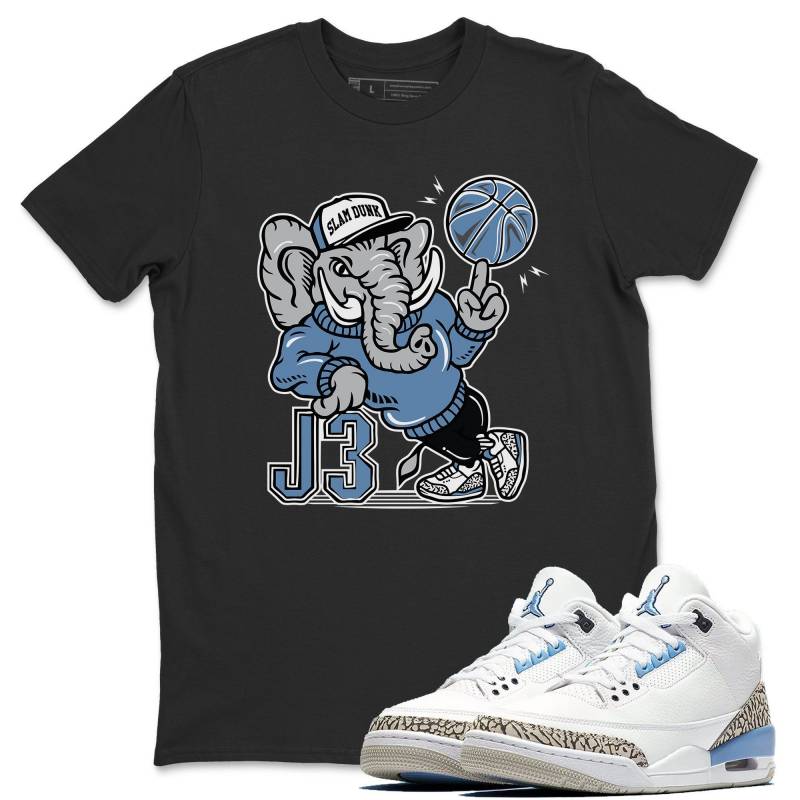 AJ3 Elephant Black T-Shirt – Air Jordan 3 Valor Blue “UNC