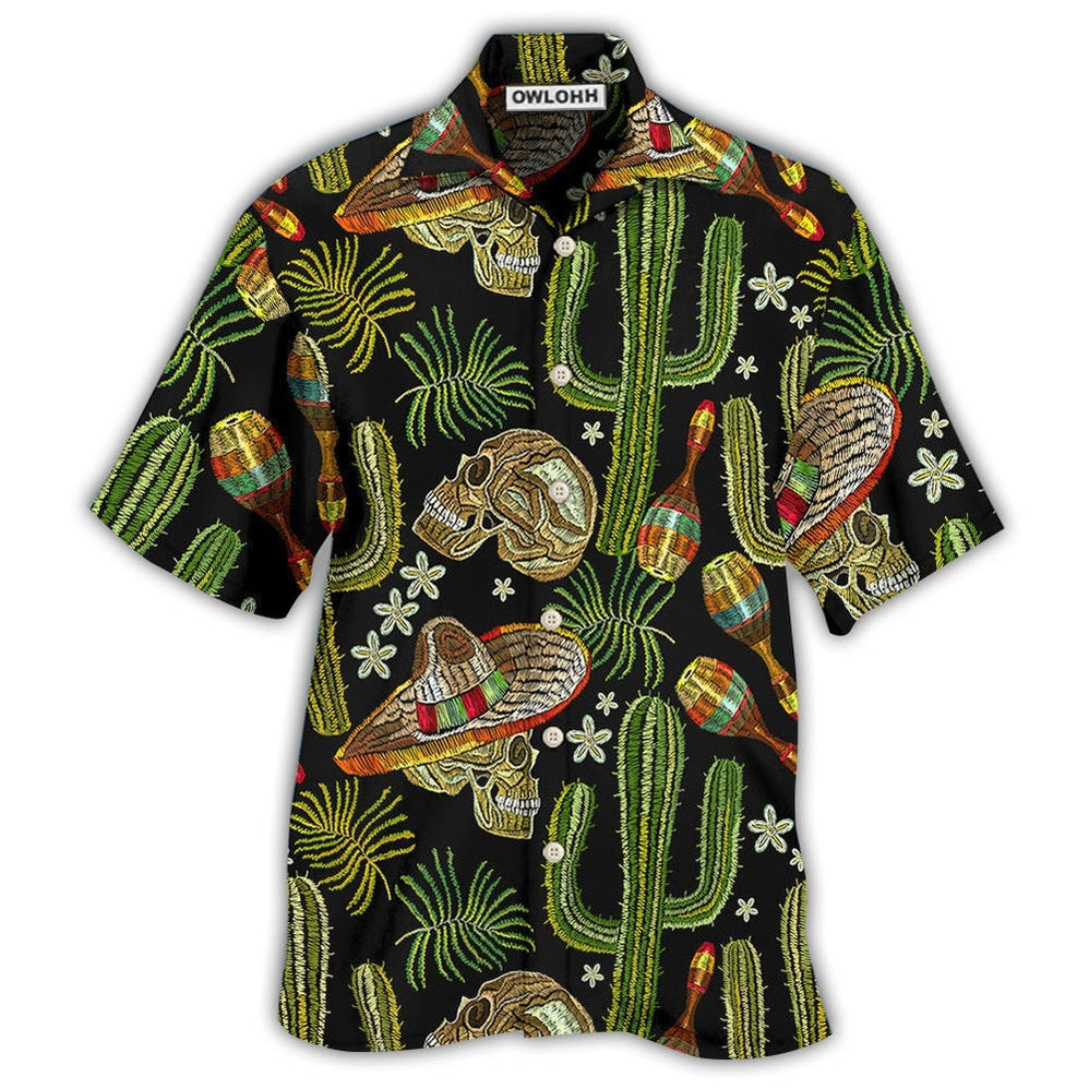 Skull Mexican Black Style Hawaii Shirt Ha70691