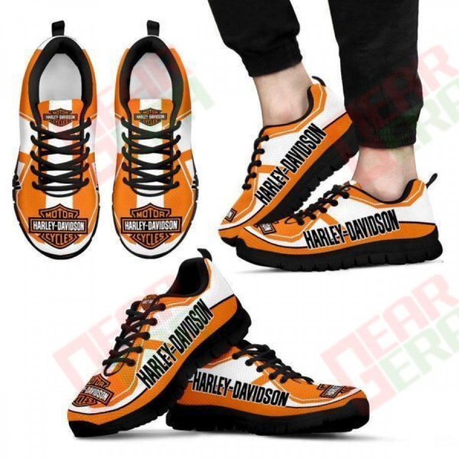 Harley Davidson Sneakers Mens Womens Motorcycle Lovers Custom Print Footwear Casual Riding Shoes GE156