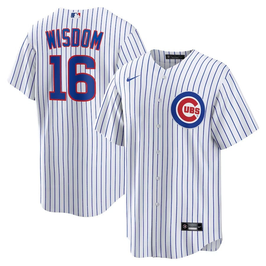 Chicago Cubs #16 Patrick Wisdom Home Replica Jersey – White