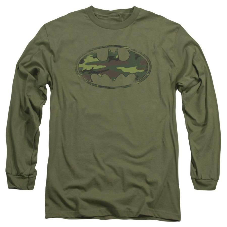 Batman – Distressed Camo Shield Long Sleeve Adult 18/1