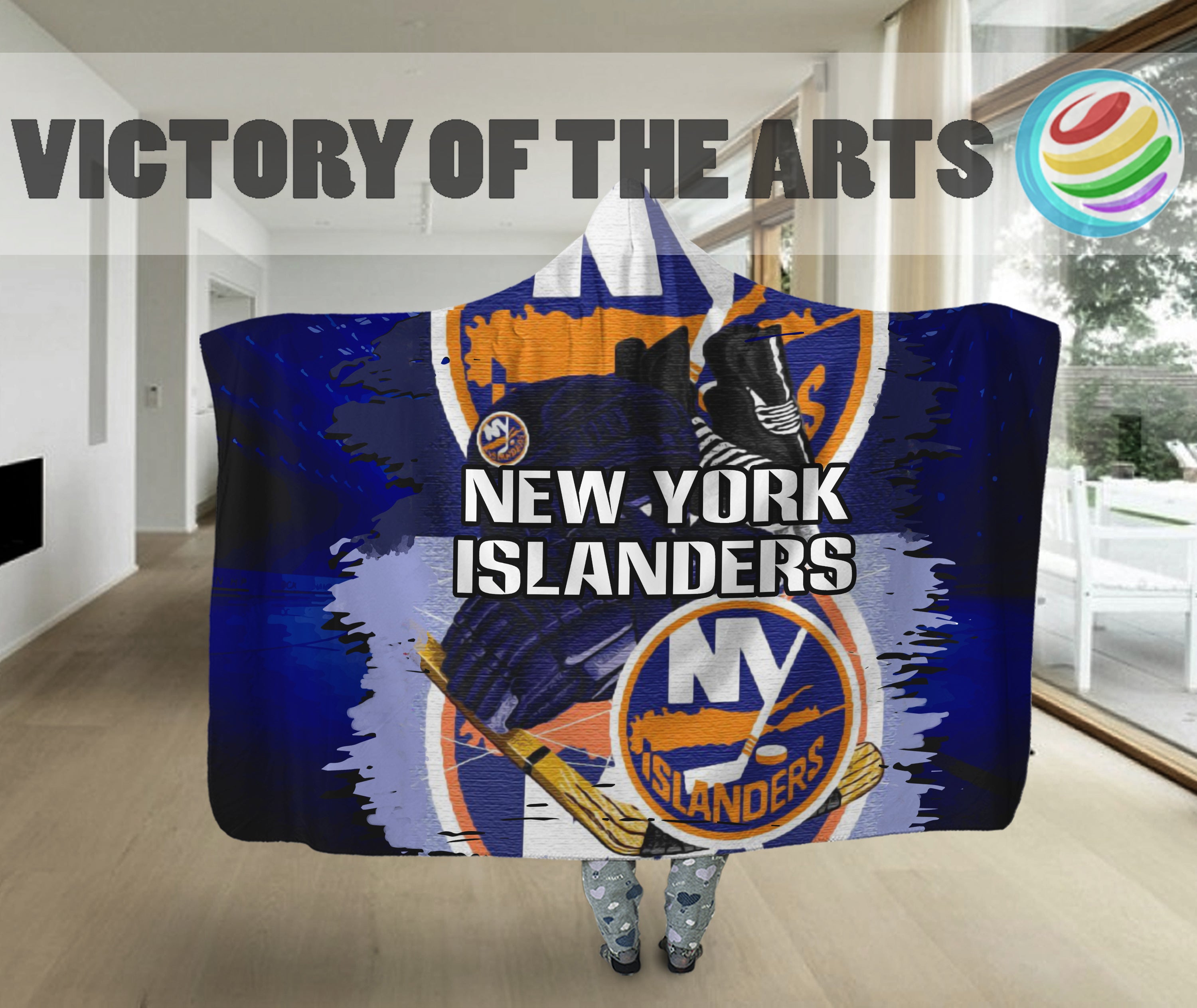 New York Islanders Home Gift For Fan 3D Full Printing Hooded Blanket 8899