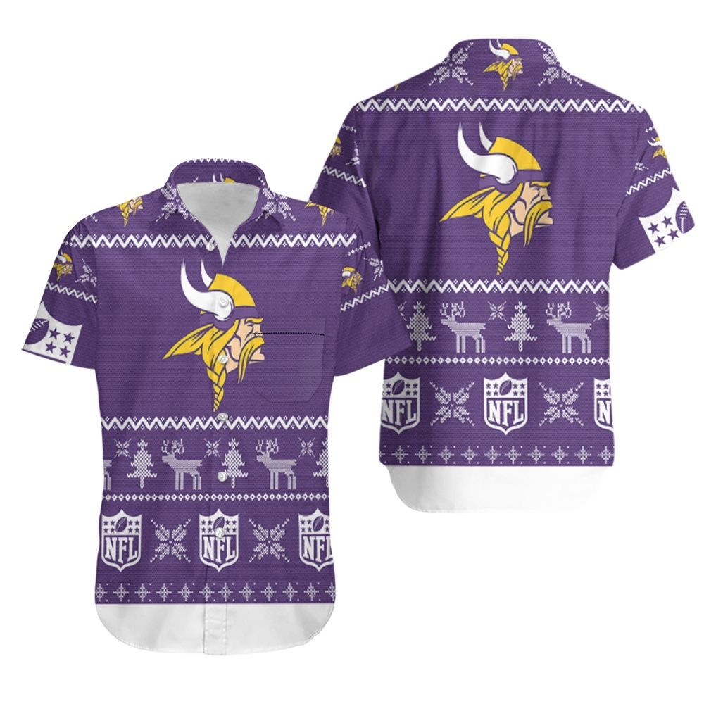 Minnesota Vikings ugly christmas 3d printed sweatshirt ugly Hawaiian Shirt