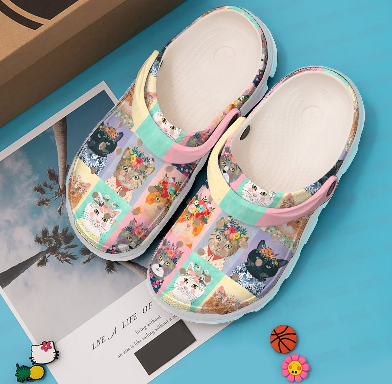 Cat Personalized Clog, Custom Name, Text, Color, Number Fashion Style For Women, Men, Kid, Print 3D Lovely Lovely Cat With Flowers